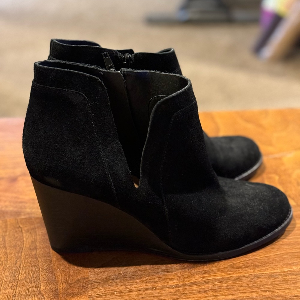 Lucky Brand Suede Wedge Booties